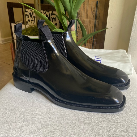 BURBERRY Men’s Patent Leather Chelsea Boots Size 11 (Authenticity guaranteed) - Picture 9 of 16